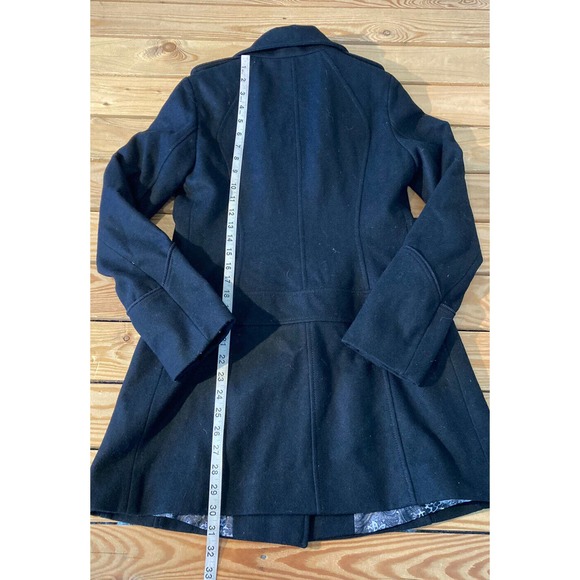 Guess Wool Button Front Peacoat Size Small Women’s Black - Picture 7 of 9